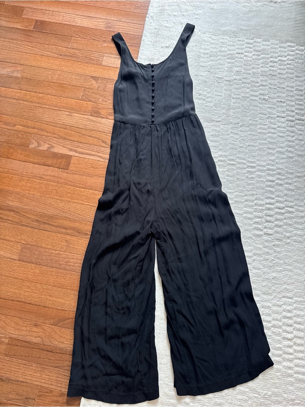 Madewell Black Sleeveless Flowy Button-Front Jumpsuit - Picture 1 of 10